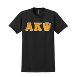 Alpha Kappa Psi Fraternity Sewn on Greek Letter Gildan T-shirt