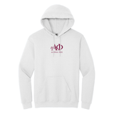 Wear your Alpha Phi Full Logo with sincerity and classic warmth in this Gildan hoodie. It features your cherished ΑΦ Full Logo prominently embroidered on the chest.