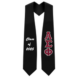 Custom Alpha Sigma Phi Fraternity Tackle Twill Greek Letters Graduation Stole