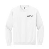 Represent the brotherhood of Alpha Tau Omega with this quality embroidered Gildan crewneck sweatshirt. Your distinguished ΑΤΩ letters are finely stitched for a classic and durable presentation