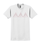 Delta Delta Delta Sorority Embroidered Greek Letter Outline T-shirt