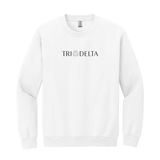 Display your Delta Delta Delta sisterhood with purpose in this classic appeal Gildan crewneck sweatshirt. It features your cherished ΔΔΔ Official Logo embroidered onto the center chest in black