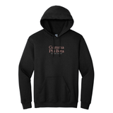 Wear your Gamma Phi Beta Stacked Wordmark with grace in this timeless appeal Gildan hoodie. It features your beautiful ΓΦΒ Stacked Wordmark meticulously embroidered on the center chest in cream thread.