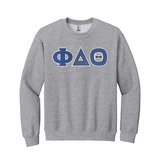 Phi Delta Theta Fraternity Sewn on Greek Letter Gildan Crewneck Sweatshirt