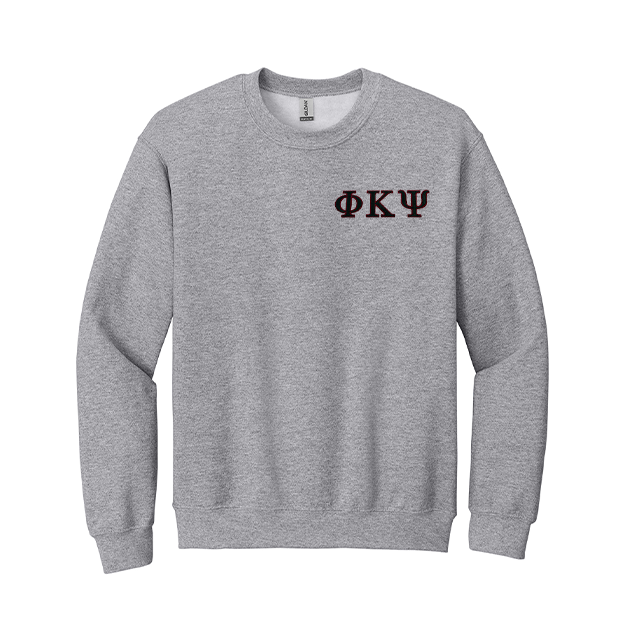 Phi Kappa Psi Embroidered Greek Letter Crewneck Sweatshirt – Greek Clothing  Company LLC