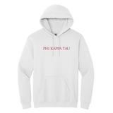 Wear your Phi Kappa Tau letters with grace in this timeless appeal Gildan crewneck sweatshirt. It features your distinctive ΦΚΤ Wordmark meticulously embroidered on the center chest in red.