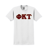 Phi Kappa Tau Fraternity Sewn on Greek Letter Gildan T-shirt