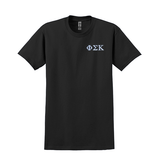 Phi Sigma Kappa Fraternity Embroidered Greek Letter Gildan T-shirt