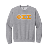 Phi Sigma Sigma Sorority Sewn on Greek Letter Gildan Crewneck Sweatshirt.