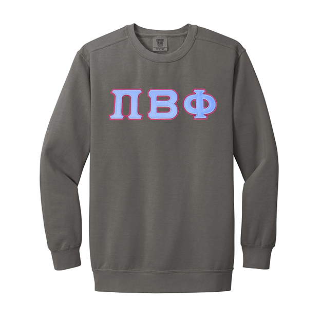 greekclothingco Pi Beta Phi Sorority Comfort Colors Greek Letter Crewneck Sweatshirt XL