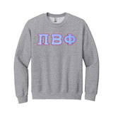 Pi Beta Phi Sorority Sewn on Greek Letter Gildan Crewneck Sweatshirt.
