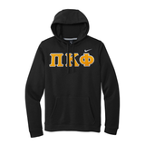 Pi Kappa Phi Fraternity Nike Hoodie With Sewn on Greek Letters Satin Stitching