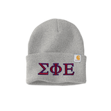 Sigma Phi Epsilon Fraternity embroidered Greek letters Carhartt Watch Cap