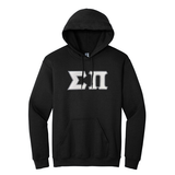 Sigma Pi Fraternity Sewn on Greek Letter Gildan Hoodie