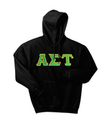 Sorority Greek Letter Gildan Hoodie Satin Stitch