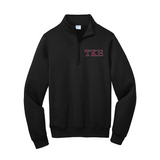 Tau Kappa Epsilon Fraternity Port & Company Quarter Zip Sweatshirt With Embroidered Greek Letters