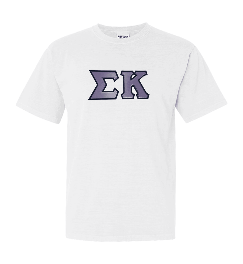 Comfort Colors T-shirt Sewn on Greek Letters