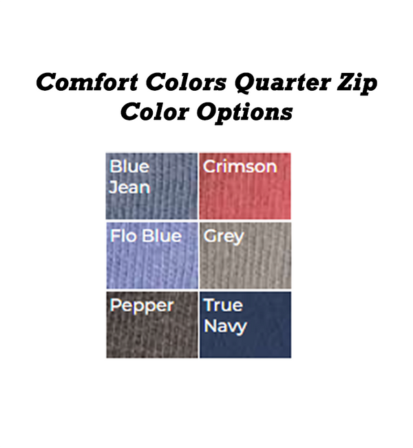 Comfort Colors Quarter Zip Embroidered Greek Letters