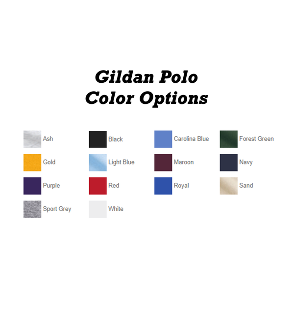 Gildan Polo Embroidered Greek Letters