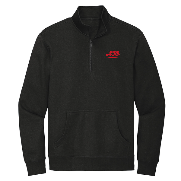 Alpha Tau Omega Fraternity Embroidered Baseline Quarter Zip Sweatshirt