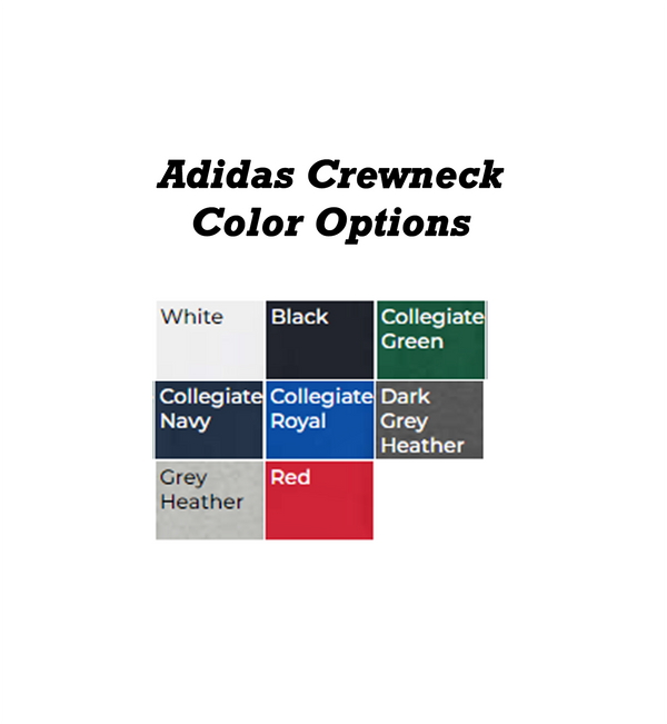 Adidas Crewneck Greek Letter Color Options