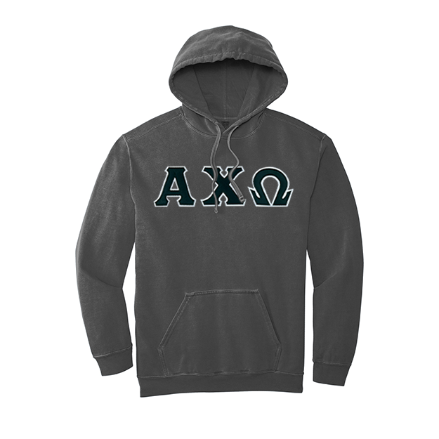 Alpha Chi Omega Sorority Comfort Colors Greek Letter Hooded Sweatshirt