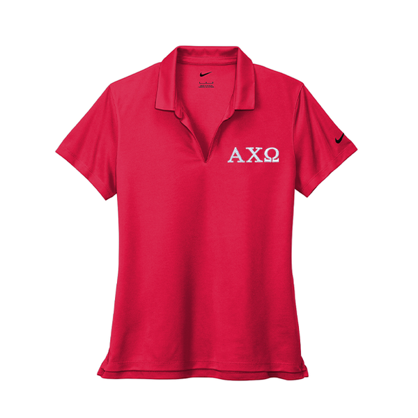 Alpha Chi Omega Nike Ladies Dri-FIT Polo Embroidered Greek Letters