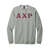 Alpha Chi Rho Sewn on Greek Letter Nike Crewneck Sweatshirt