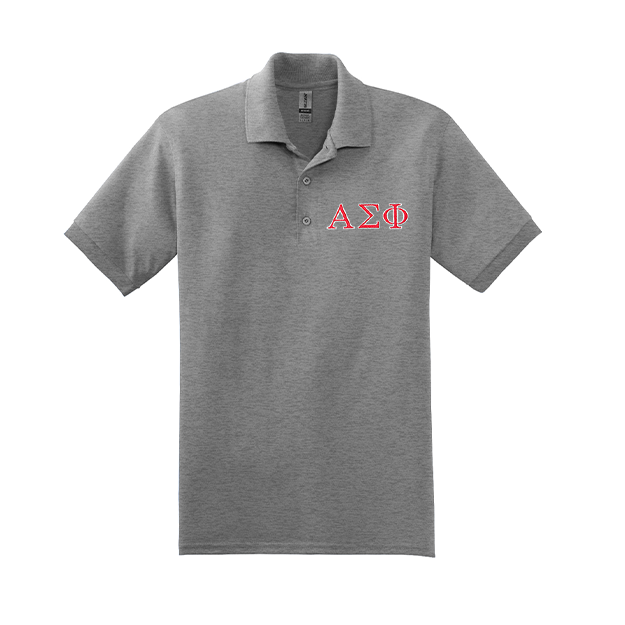 Alpha Sigma Phi Polo Embroidered Greek Letters