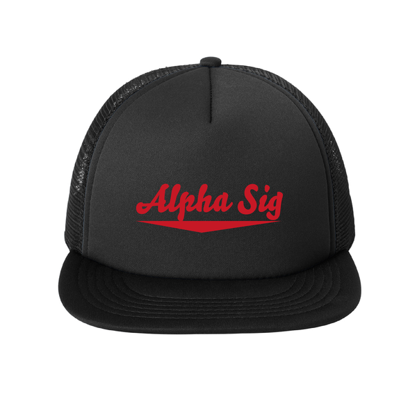Alpha Sigma Phi Fraternity Baseline Embroidered Foam Trucker Hat