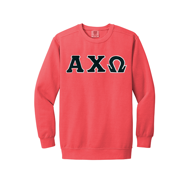 Alpha Chi Omega Sorority Comfort Colors Greek Letter Crewneck Sweatshirt