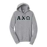 Alpha Chi Omega Sorority Sewn on Greek Letter Fan Favorite Port and Company Fan Favorite Hoodie