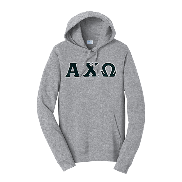 Alpha Chi Omega Sorority Sewn on Greek Letter Fan Favorite Port and Company Fan Favorite Hoodie