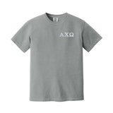 Alpha Chi Omega Sorority Embroidered Greek Letter Comfort Colors T-shirt