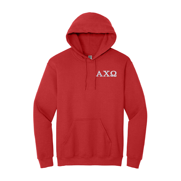 Alpha Chi Omega Sorority Embroidered Greek Letters Gildan Hoodie
