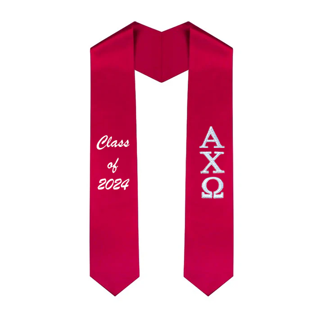 Custom Alpha Chi Omega Sorority Embroidered Graduation Stole