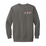 Alpha Chi Rho Comfort Colors Embroidered Greek Letter Crewneck