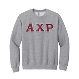 Alpha Chi Rho Sewn on Greek Letter Crewneck Sweatshirt