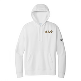Represent your Alpha Delta Phi fraternity in this premium Nike hoodie, featuring your letters in a refined embroidered style.