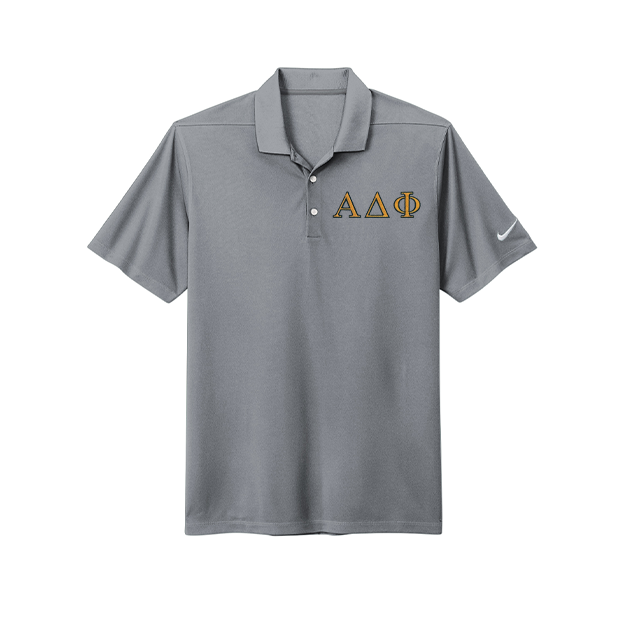 Alpha Delta Phi Fraternity Greek letter embroidered Nike polo