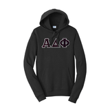 Alpha Delta Phi Fraternity Satin Stitch Sewn on Greek Letter Fan Favorite Port and Company Hoodie