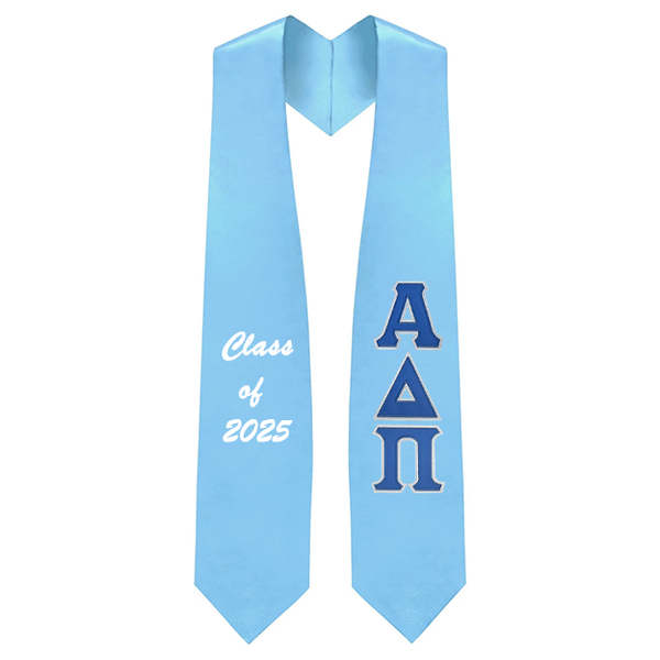 Alpha Delta Pi Sorority Tackle Twill Greek Letter Graduation Stole