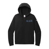 Alpha Delta Pi Sorority embroidered Greek letters on a high quality Nike Ladies Club Fleece Sleeve Swoosh Full-Zip Hooded Sweatshirt