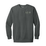 Alpha Epsilon Phi Sorority Comfort Colors Embroidered Greek Letter Crewneck Sweatshirt