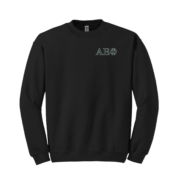 Alpha Epsilon Phi Sorority Embroidered Greek Letter Gildan Crewneck Sweatshirt.