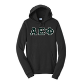 Premium Alpha Epsilon Phi Sorority Satin Stitch Sewn on Greek Letter Fan Favorite Port and Company Hoodie