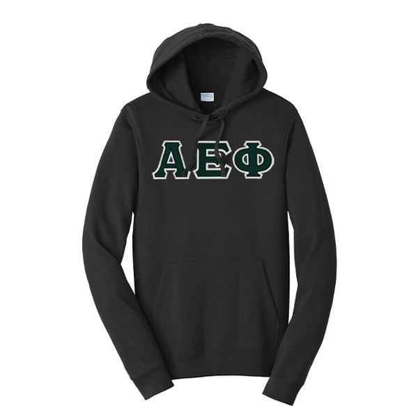 Premium Alpha Epsilon Phi Sorority Satin Stitch Sewn on Greek Letter Fan Favorite Port and Company Hoodie