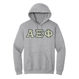 Alpha Epsilon Phi Sorority Sewn on Greek Letter Gildan Hoodie
