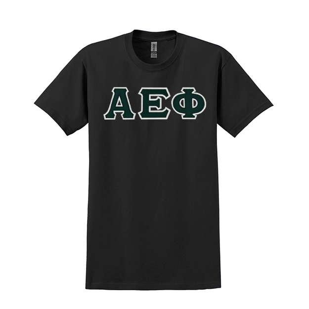 Alpha Epsilon Phi Sorority Sewn on Greek Letter T-shirt