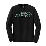 Alpha Epsilon Phi Sorority Sewn on Greek Letter Gildan Long Sleeve T-shirt